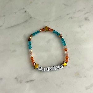 Beautiful Handmade Letter Word Bracelet REJOICE *wear solo or stack with more!!*